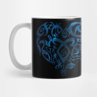 Shadowhunters rune / The mortal instruments - heart rune (blue galaxy) - Parabatai - Mundane gift idea Mug